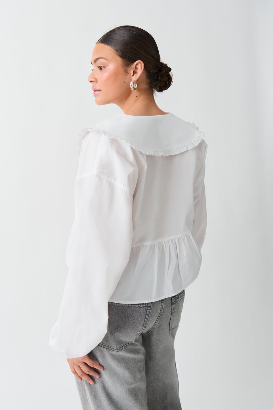 Tie collar blouse - Blanc