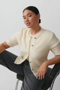 Knitted cardigan - Brown melange