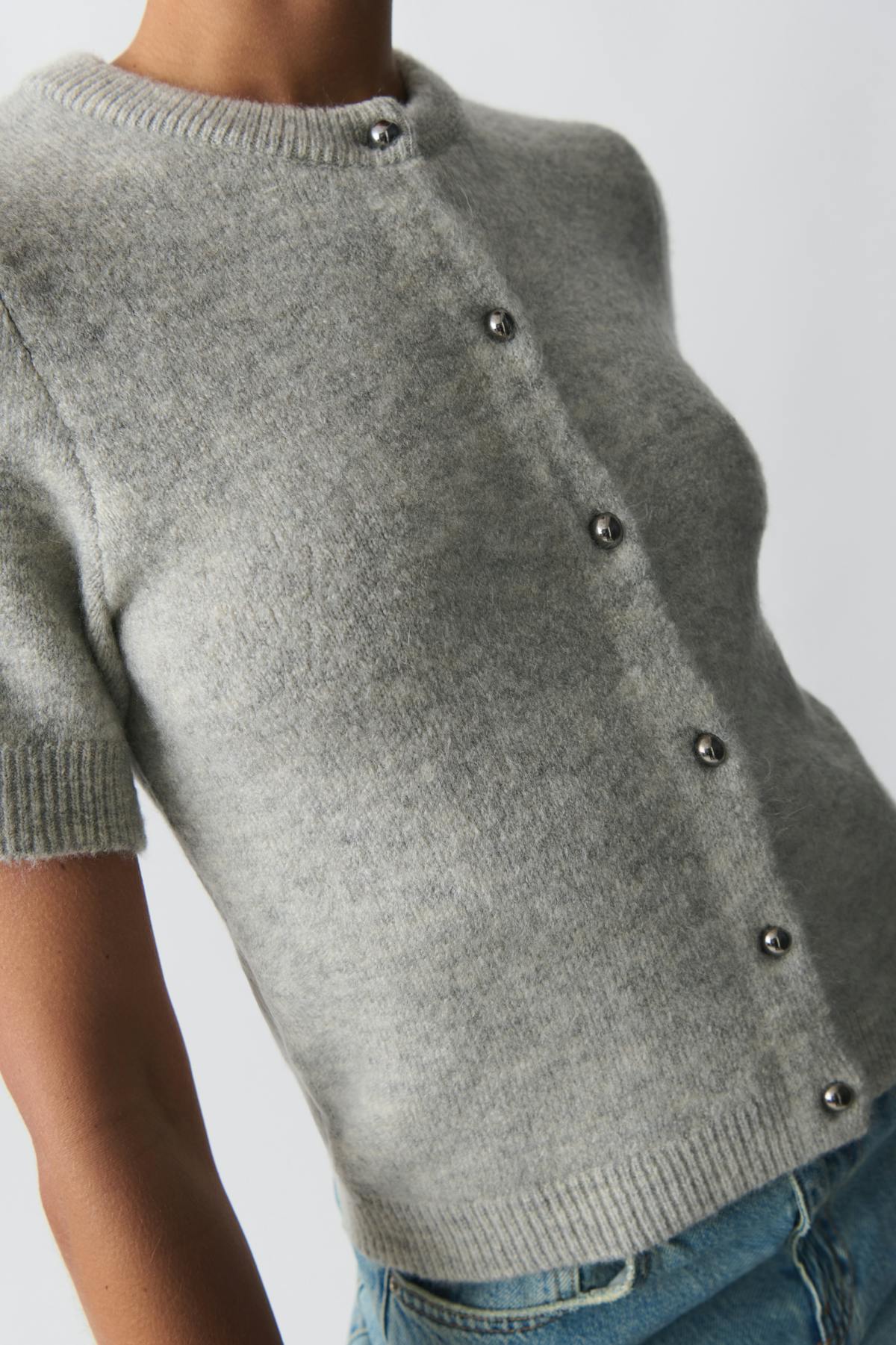 Knitted cardigan - Gris anthracite