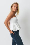 Balloon tube top - Blanc cassé