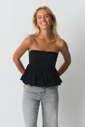 Balloon tube top - Blanc cassé