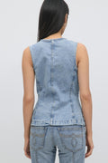 Tailored denim vest - Bleu clair