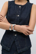 Tailored denim vest - Rinse