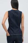 Tailored denim vest - Rinse