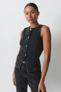 Tailored denim vest - Offblack