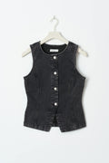 Tailored denim vest - Offblack