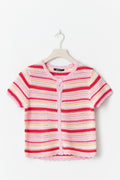 Knitted crochet cardigan - Multicolore