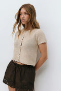 Knitted crochet cardigan - Multicolore
