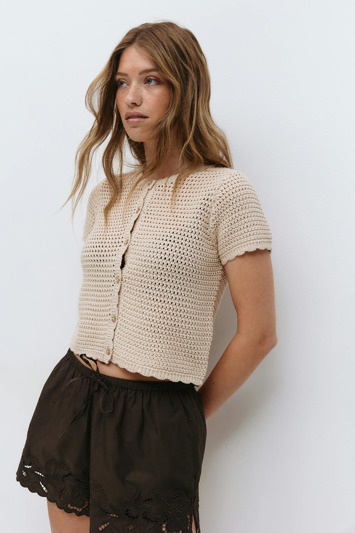 Knitted crochet cardigan - Multicolore