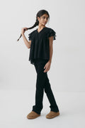 Y frill top - Noir
