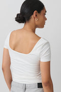 Short sleeve tight top - Blanc cassé