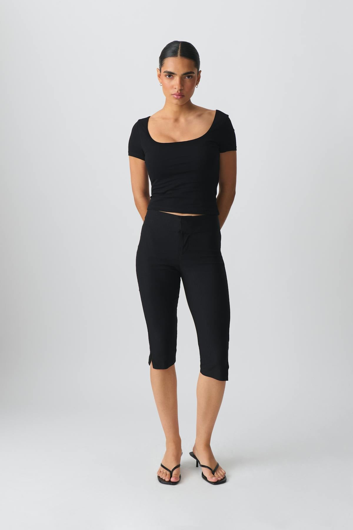 Short sleeve tight top - Noir