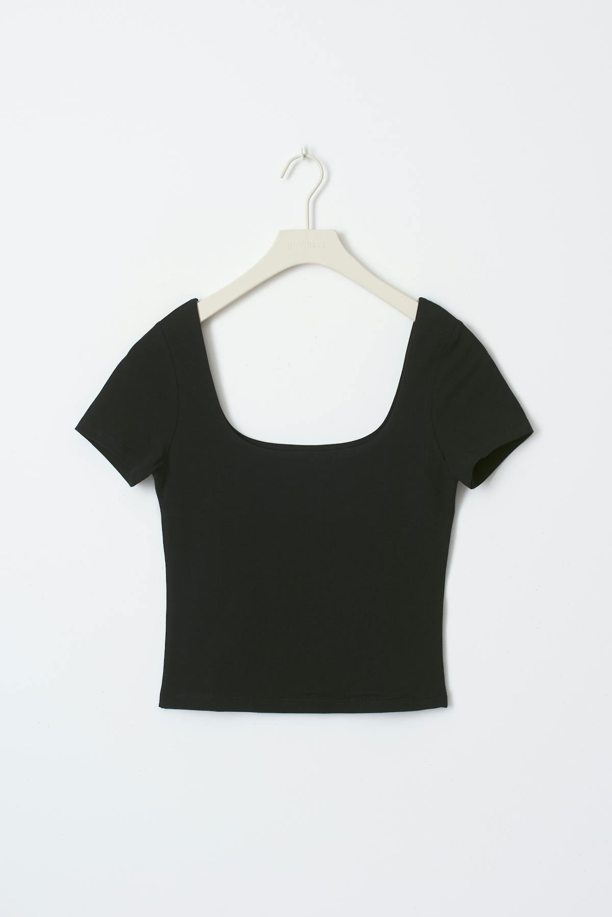 Short sleeve tight top - Noir
