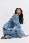 Front pocket flare jeans - Sable clair