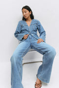 Front pocket flare jeans - Sable clair
