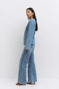 Front pocket flare jeans - Sable clair