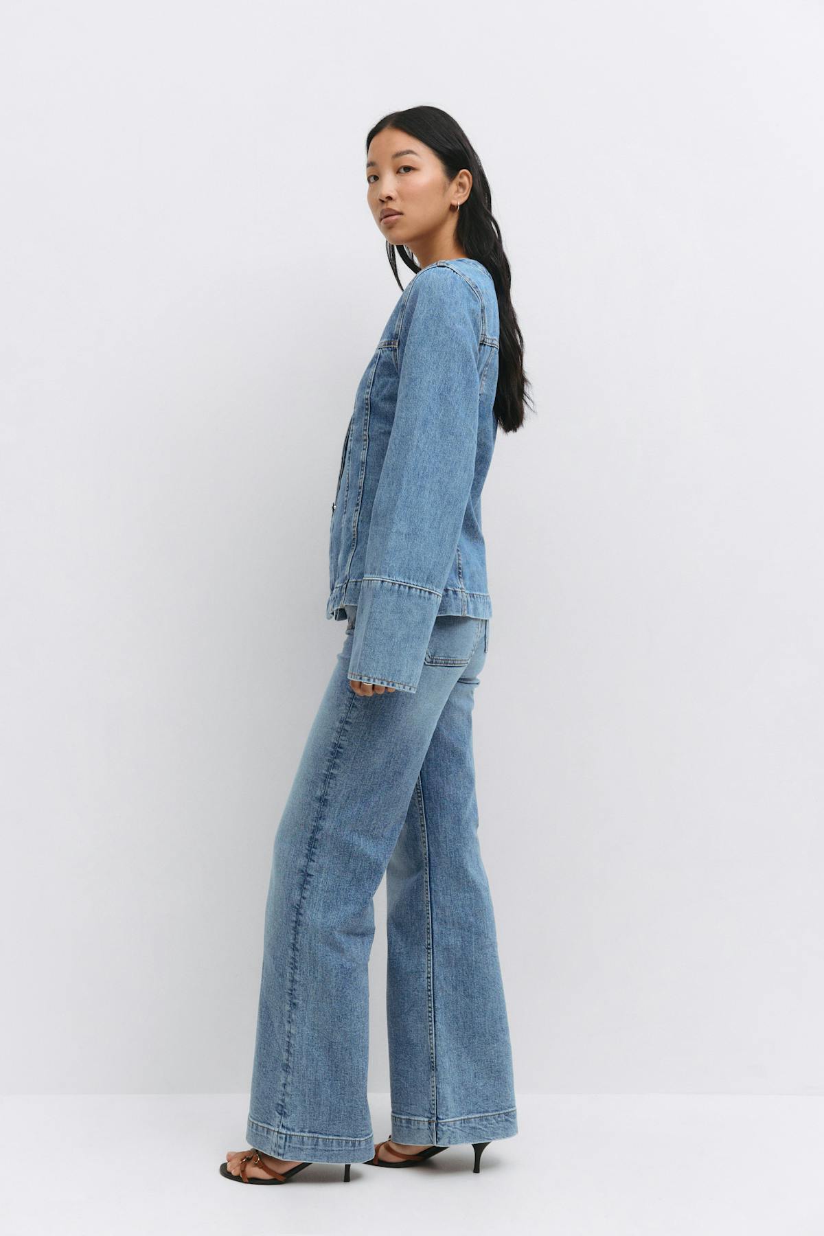 Front pocket flare jeans - Sable clair