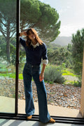 Front pocket flare jeans - Mid blue