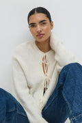 knitted tie cardigan - Cornflower blue