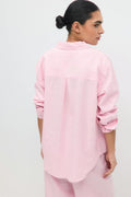 Linen blend shirt - Bleu marine