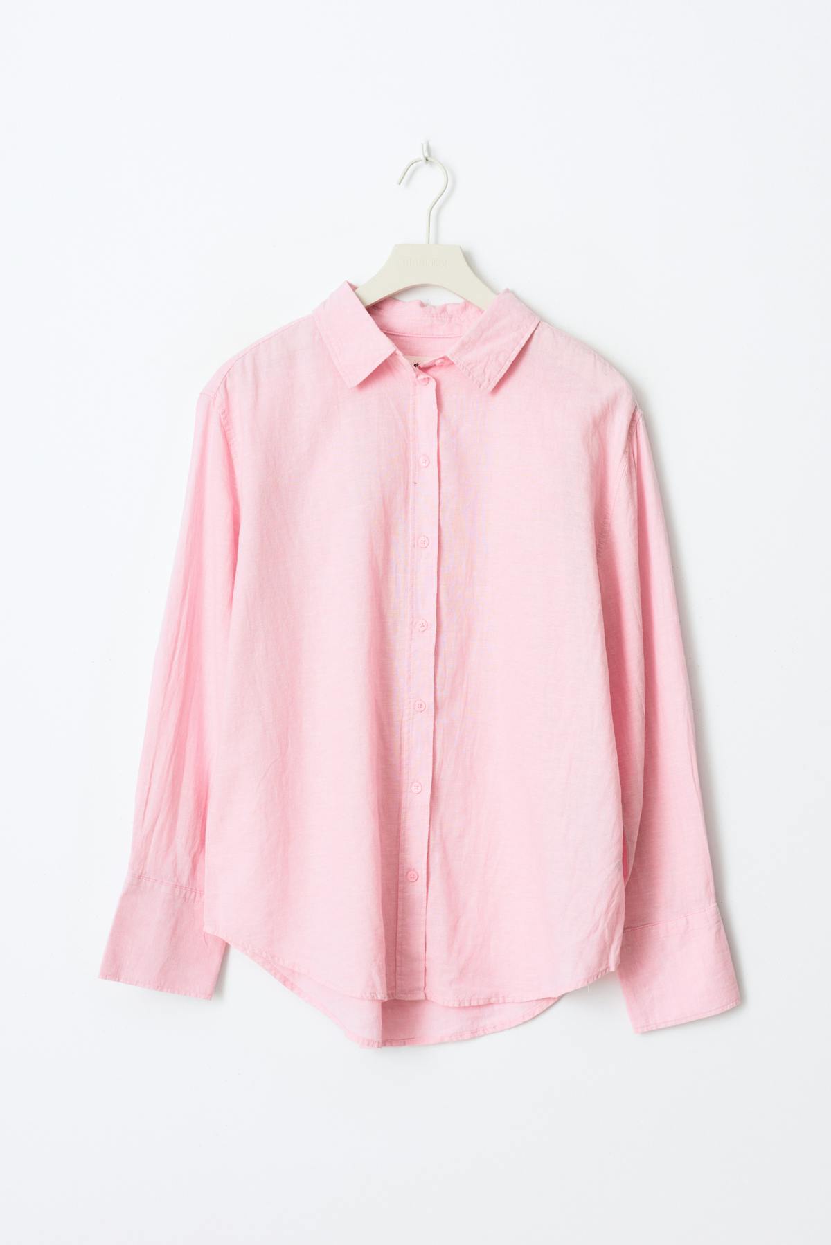 Linen blend shirt - Bleu marine