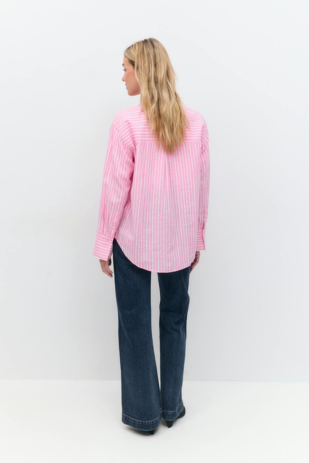 Linen blend shirt - Bleu clair
