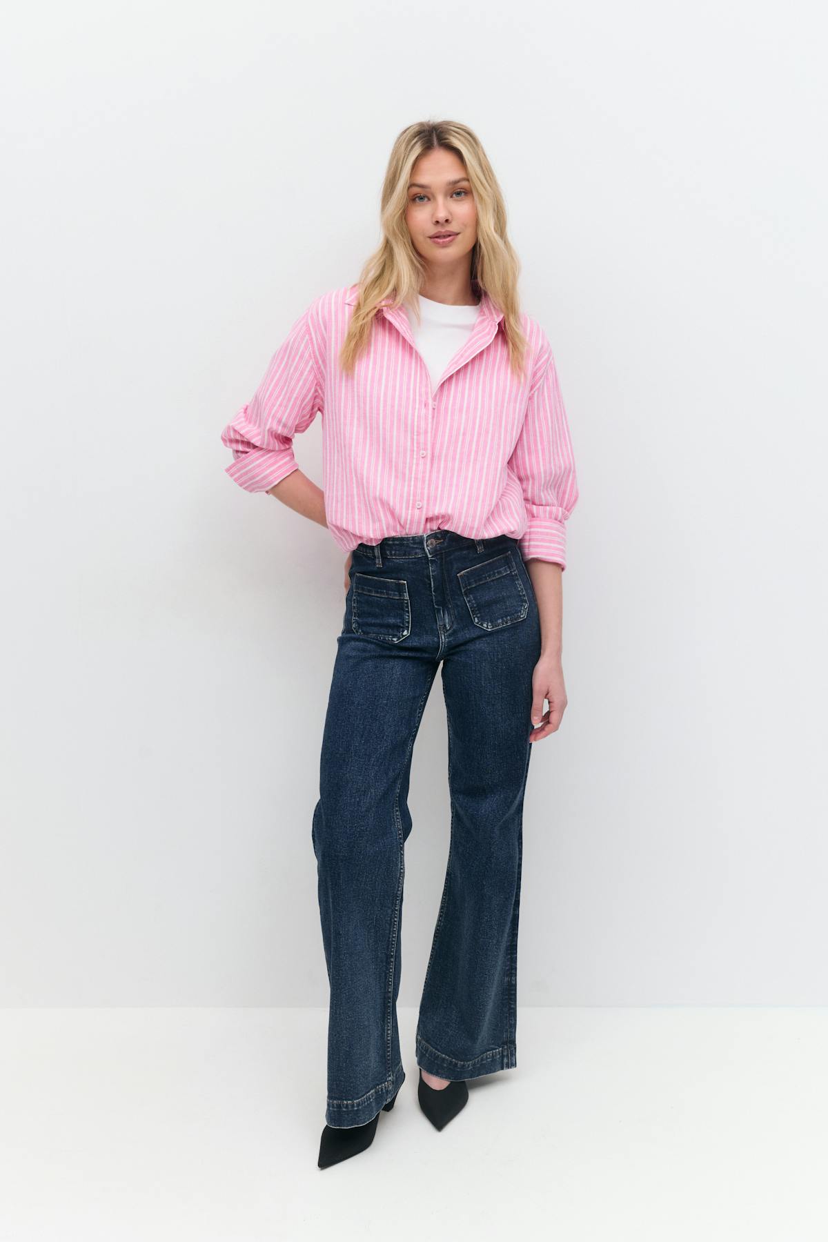 Linen blend shirt - Bleu clair