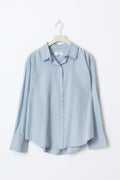 Linen blend shirt - Blue stripe
