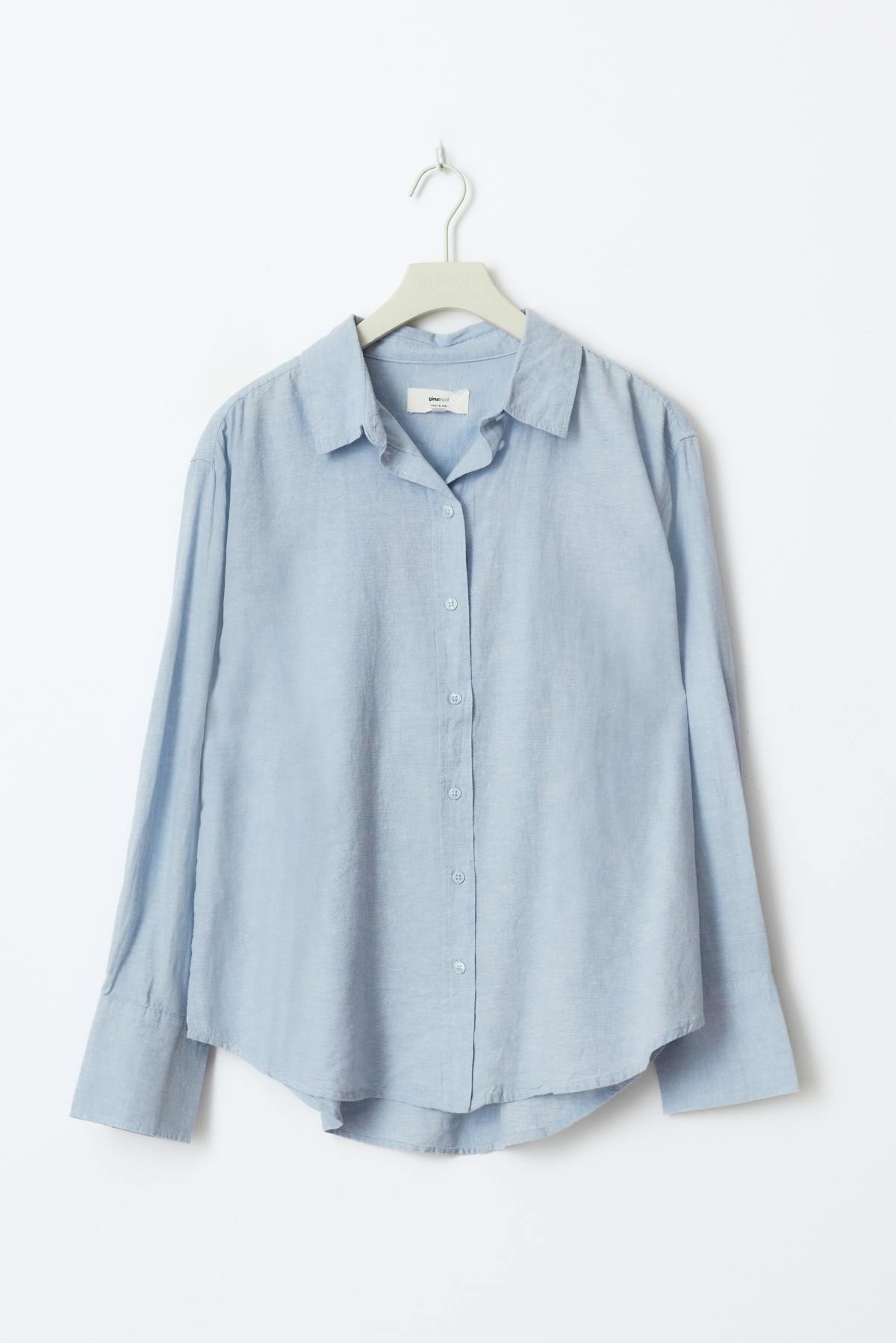 Linen blend shirt - Blue stripe