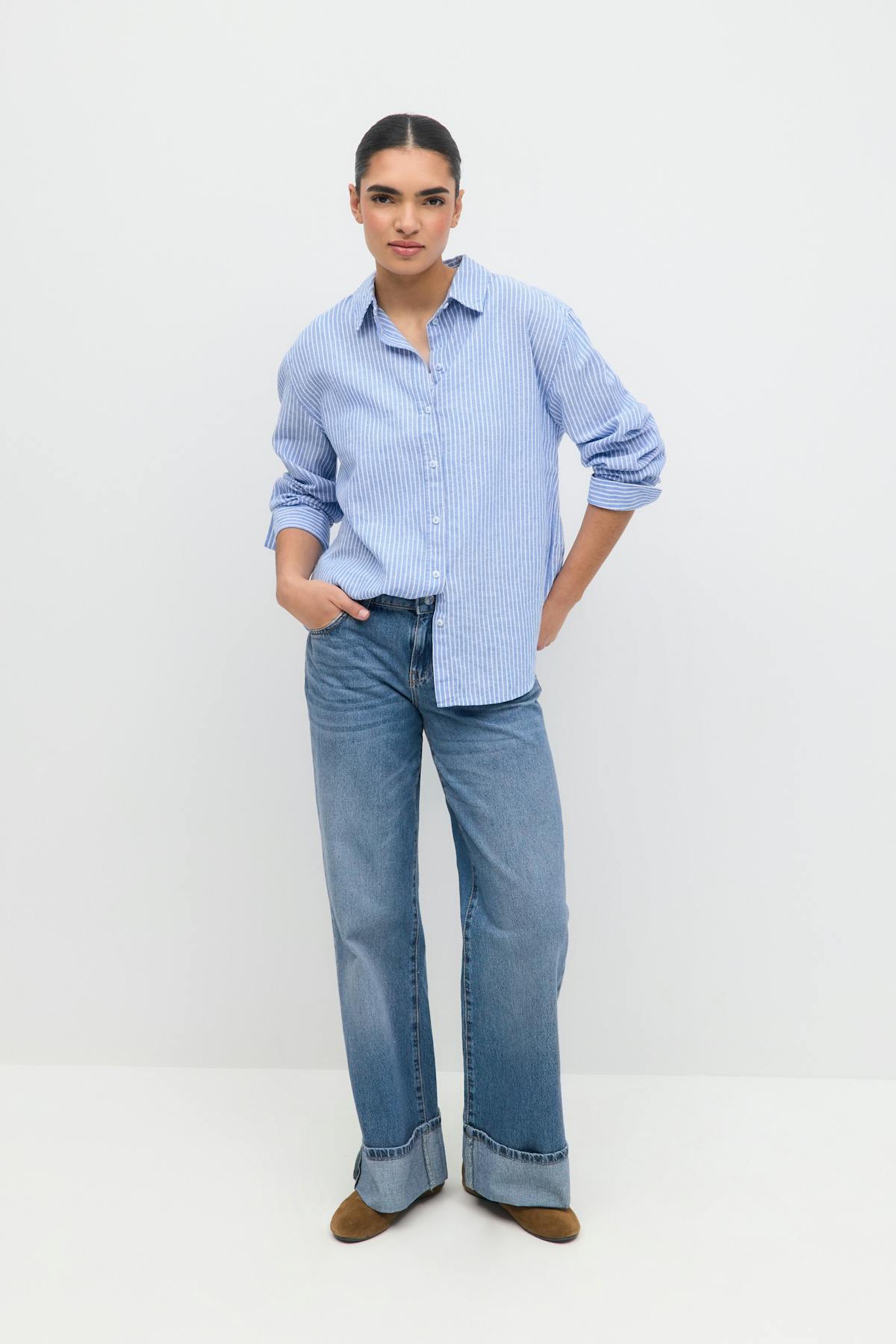 Linen blend shirt - Noir