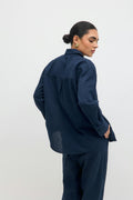 Linen blend shirt - Bleu clair