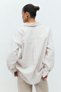 Linen blend shirt - Pink stripe