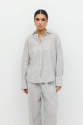 Linen blend shirt - Beige stripe