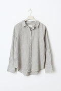 Linen blend shirt - Beige stripe