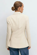 Shaped blazer - Beige melange