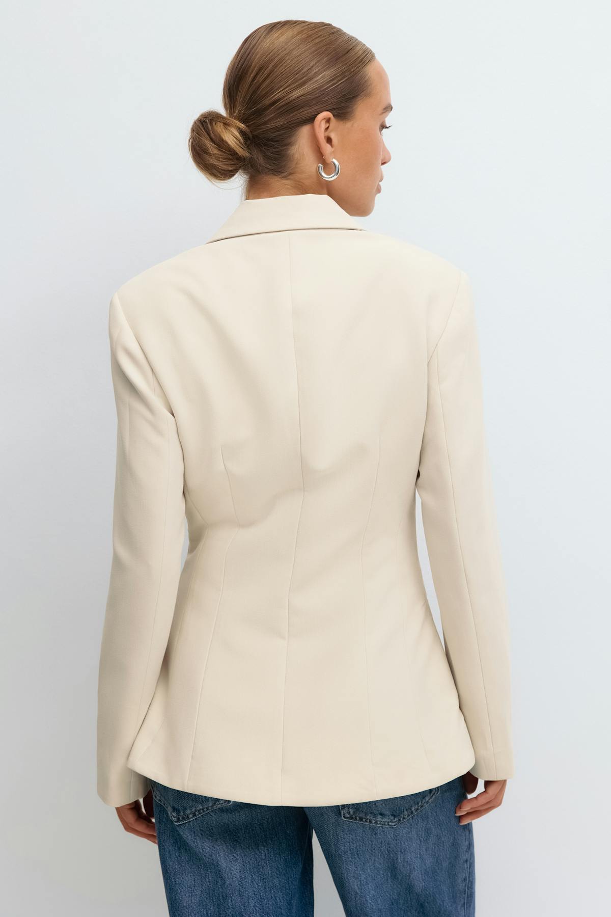 Shaped blazer - Beige melange