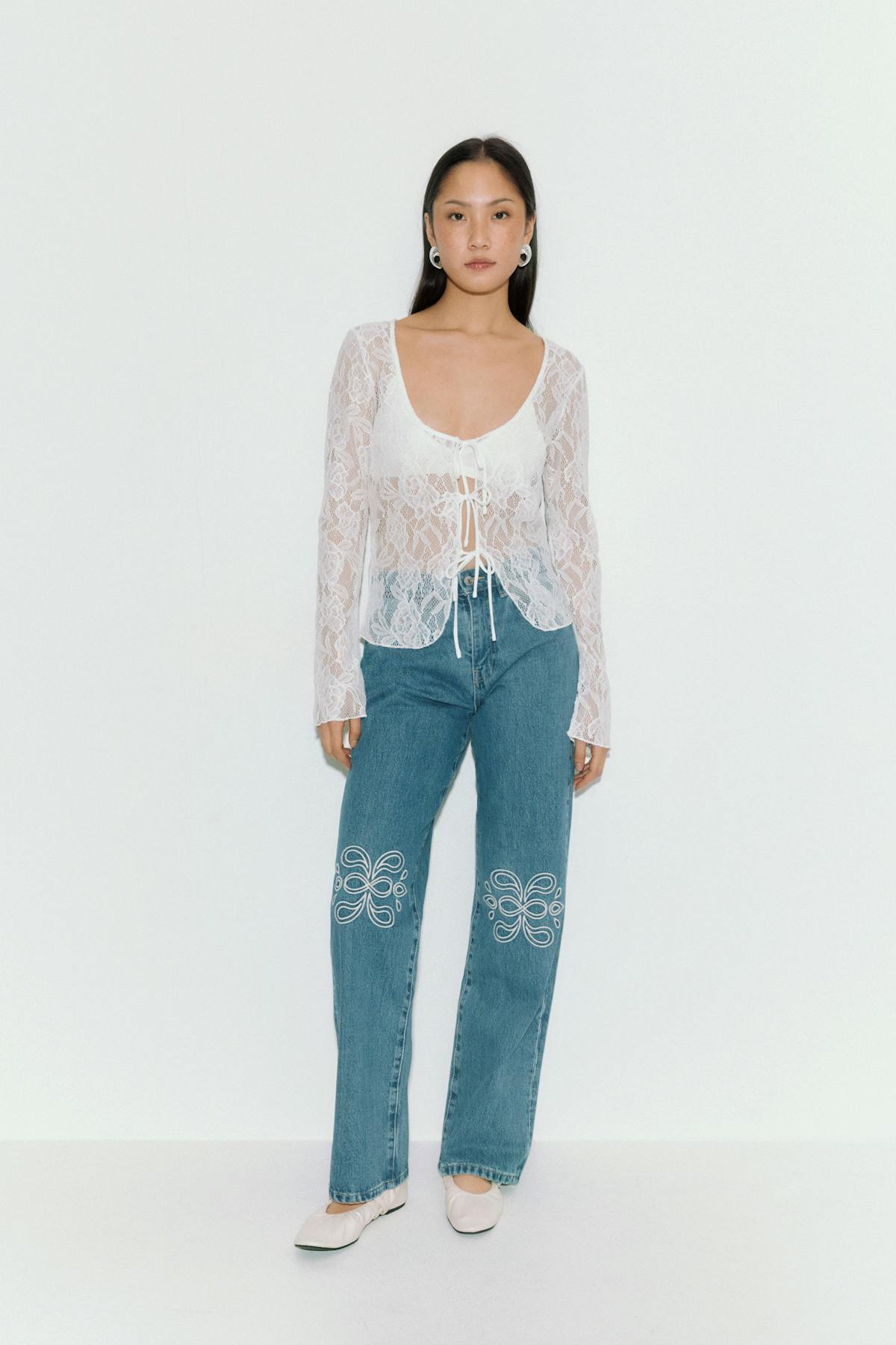 Lace top - Blanc cassé