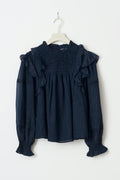 Y boho lace blouse - Bleu marine