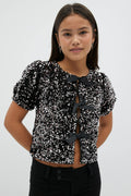 Y sequin top - Noir