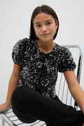 Y sequin top - Noir
