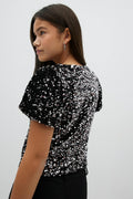 Y sequin top - Noir