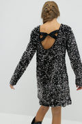 Y sequin bow dress - Noir