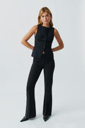High neck suit vest - Noir