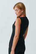 High neck suit vest - Noir