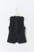 High neck suit vest - Noir