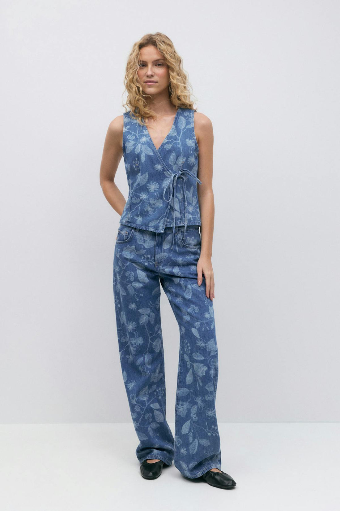 Flower jeans - Bleu