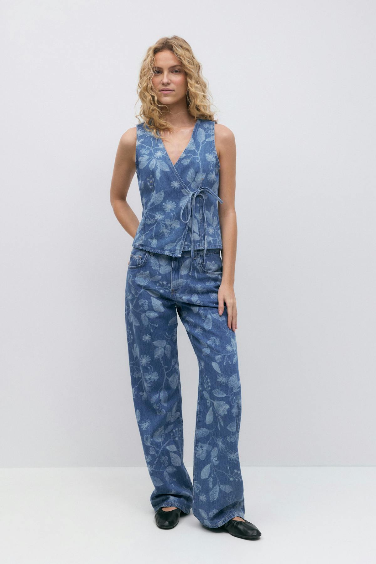 Flower jeans - Bleu