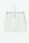 Front seam denim skirt - Crème