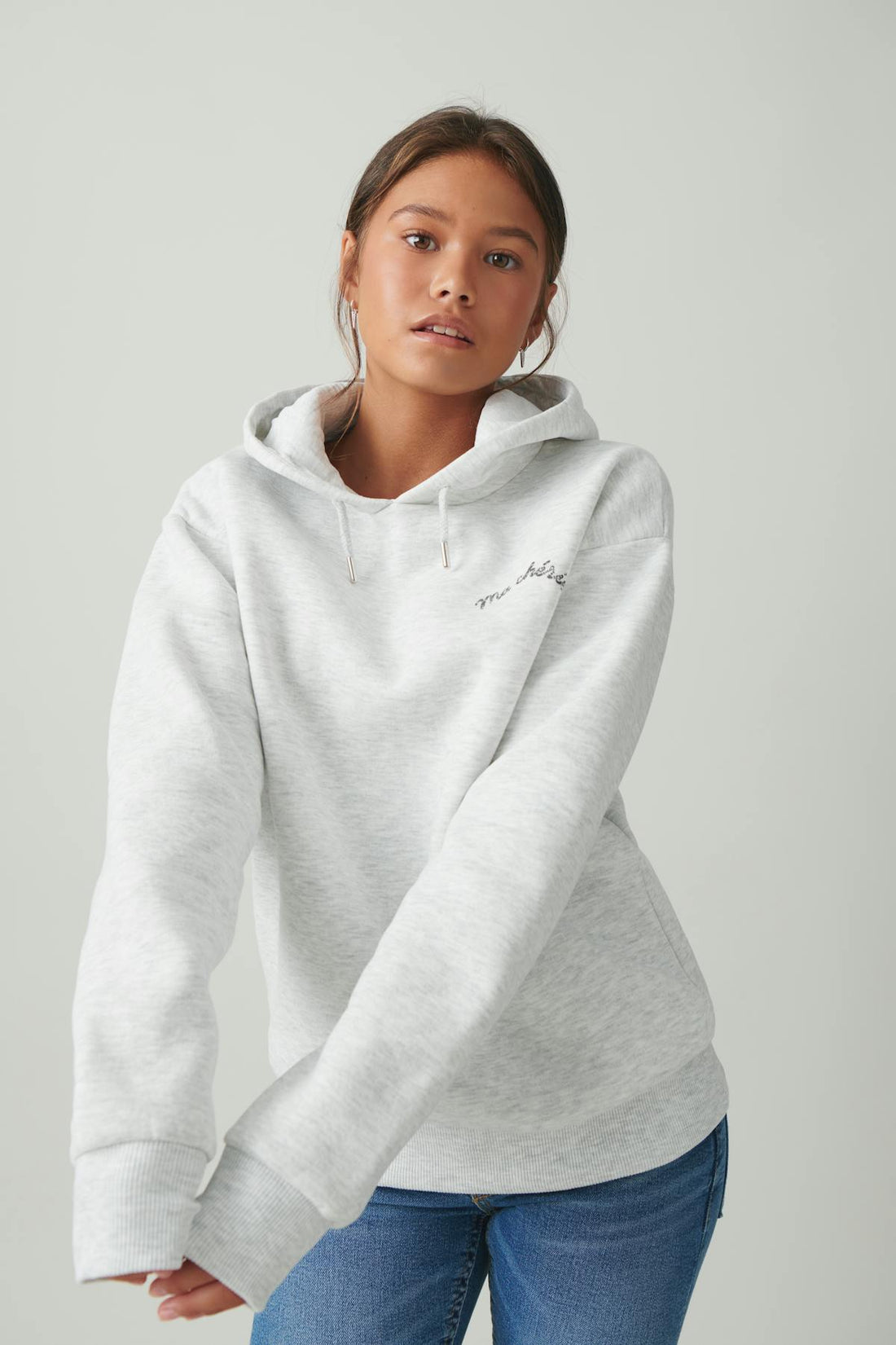 Y basic hoodie - Lt grey melange