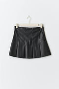 Pleated pu skirt - Noir